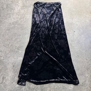 DKNY Women's Black Burnout Velvet Maxi Dress Sz S Whimsigoth Retro Y2k Fairy
